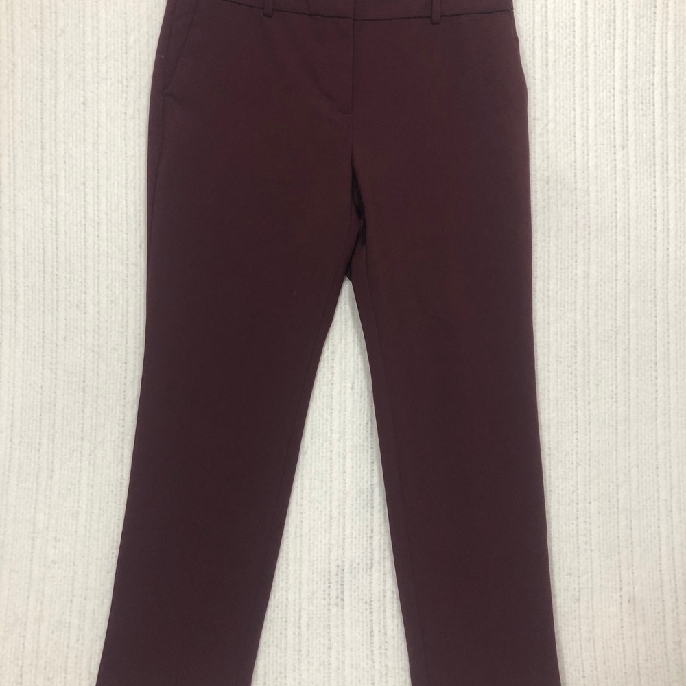 Ann Taylor Factory Petite Burgundy‎ Ankle Dress Pants Size 4P Maroon Workwear
